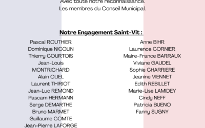 Remerciements suite aux élections municipales
